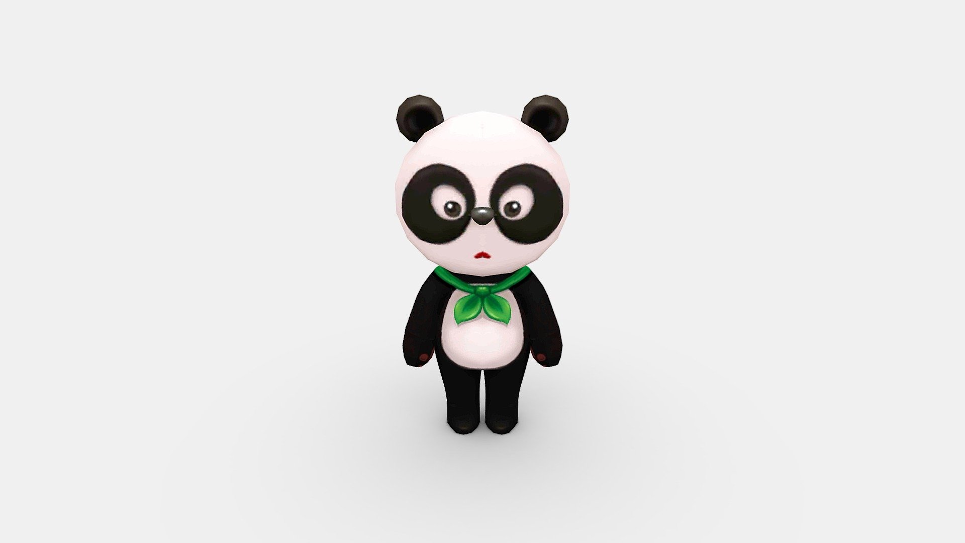 Cartoon black and white Panda Clothing 3d model