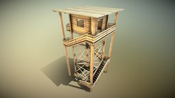 Wooden Watch Tower (Low-Poly)