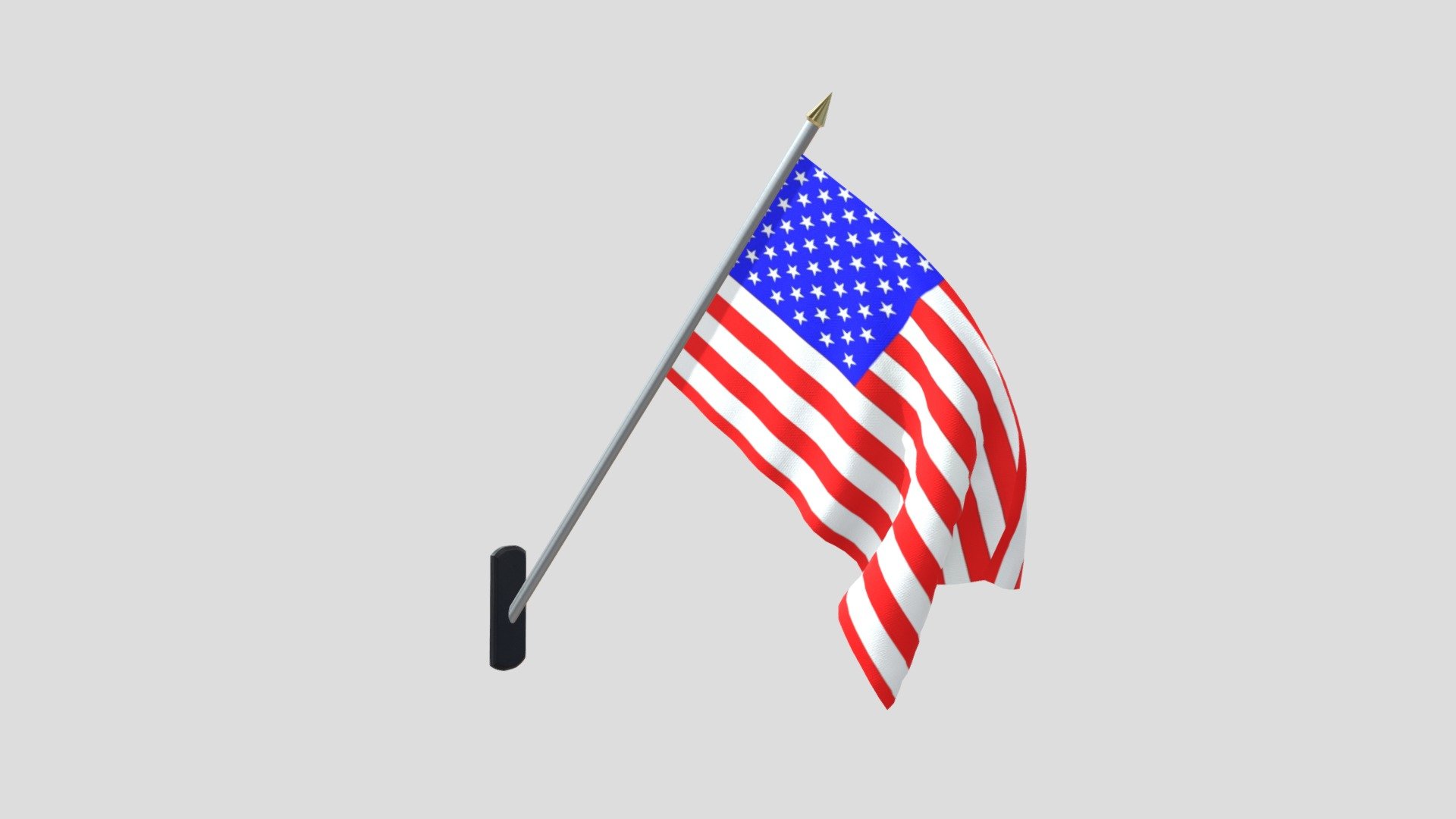 American Flag Pole 3d model