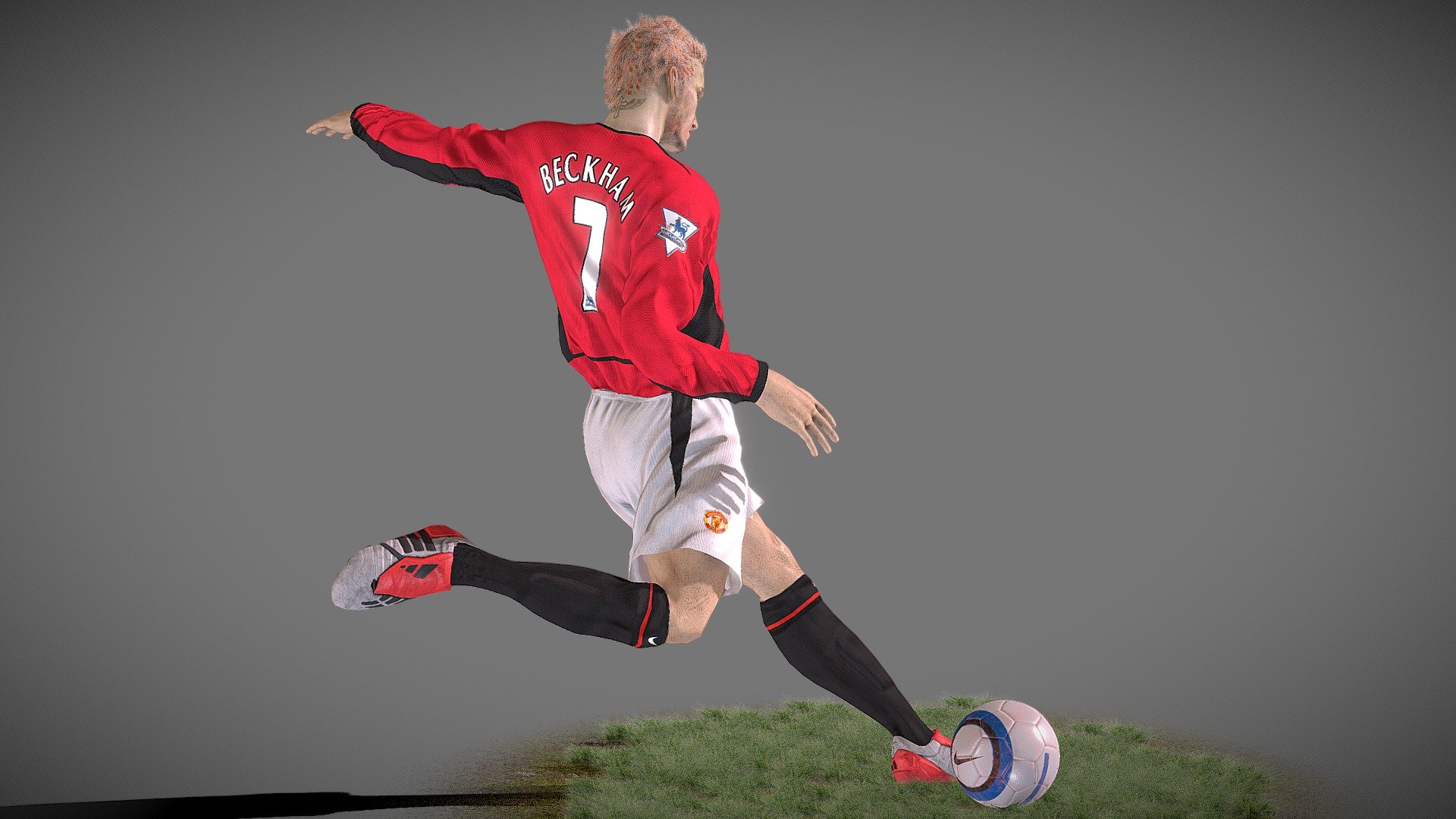 david beckham freekick 3d model