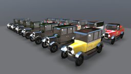 Lowpoly Vintage Car Pack 1920s