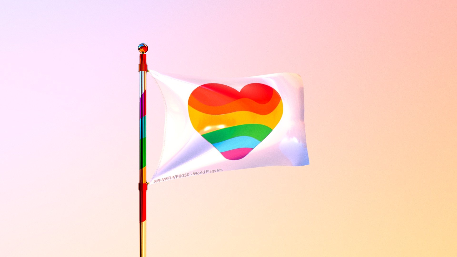 Flag LGBT Pride 2022 Montreal WFI-vf0030 3d model