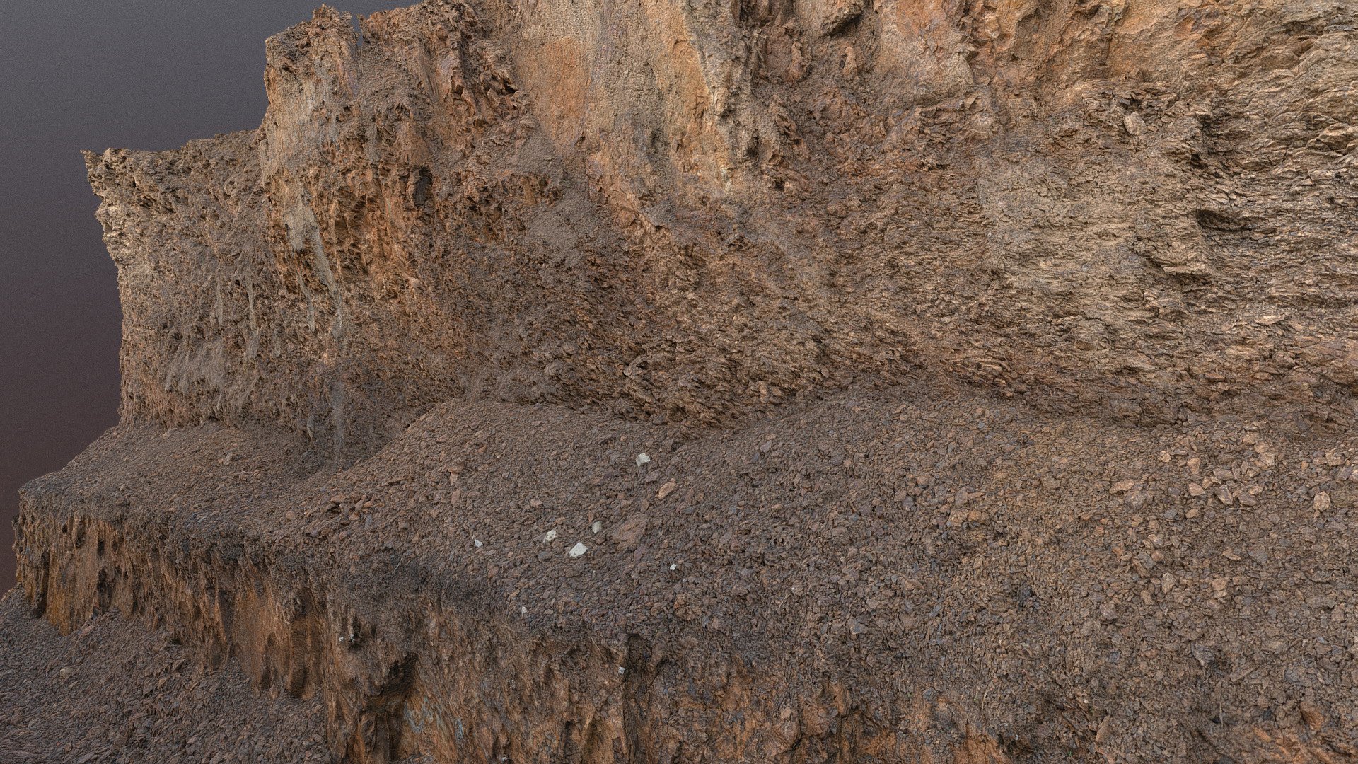 Excavated cliff face 3d model