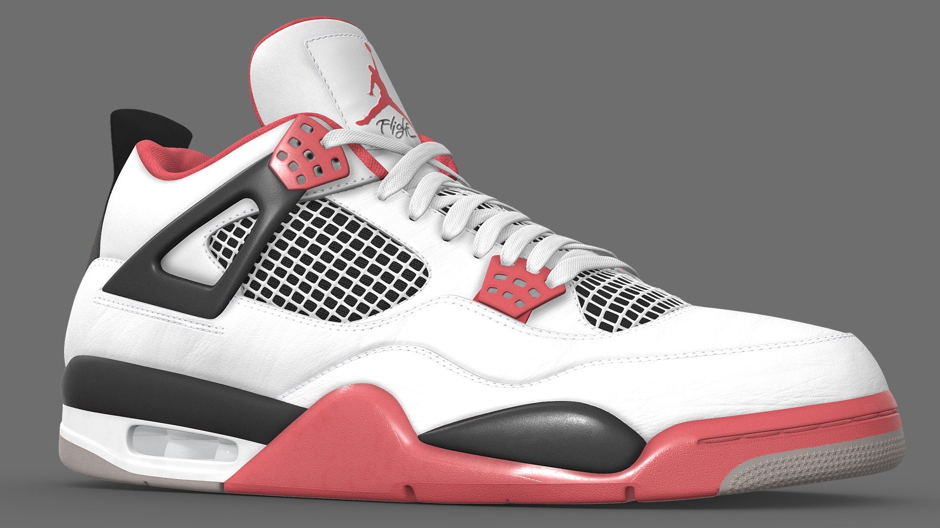 Jordan 4 Retro Fire Red 3d model