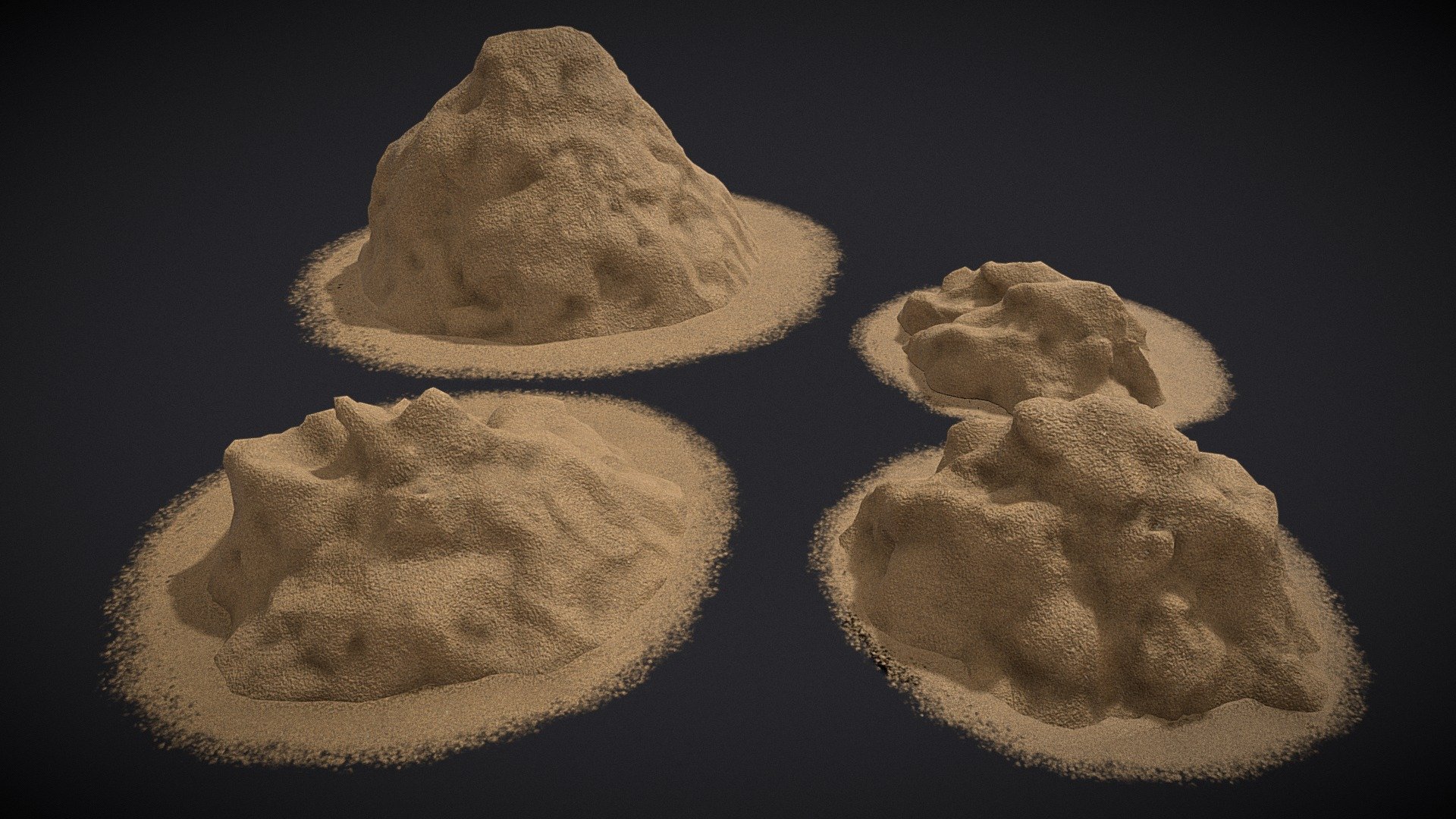 Wheat Grain Piles 3d model