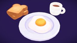 Cartoon Egg on a Plate