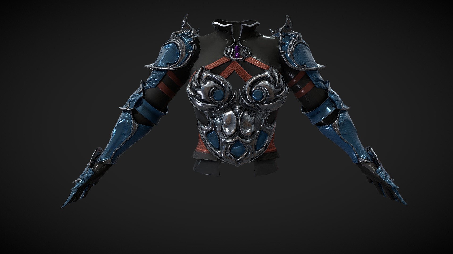 Female Fantasy Armour Top 3d model