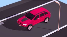 Cartoon Low Poly Cherokee Jeep Car