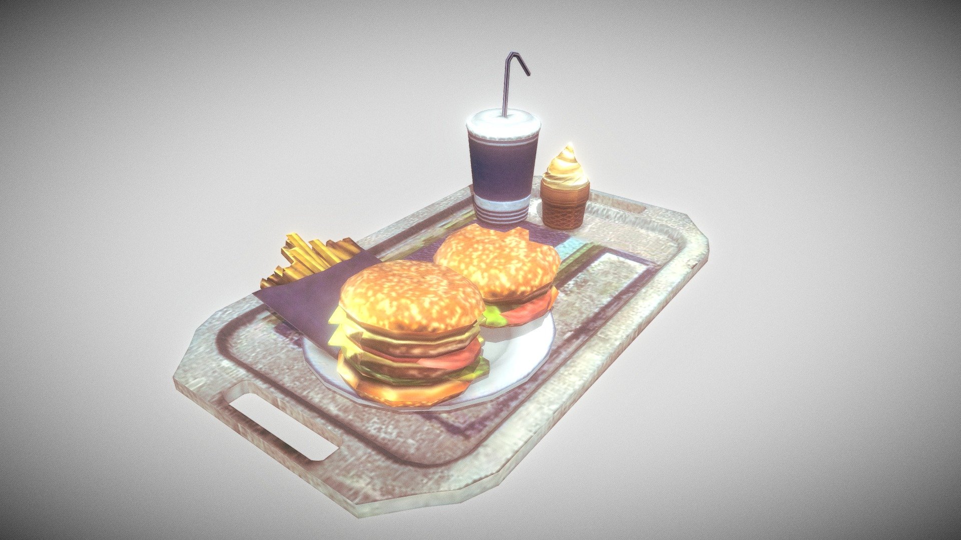 Fast foods 3d model