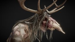 Stylized Wendigo 3D Model (rigged & animated)