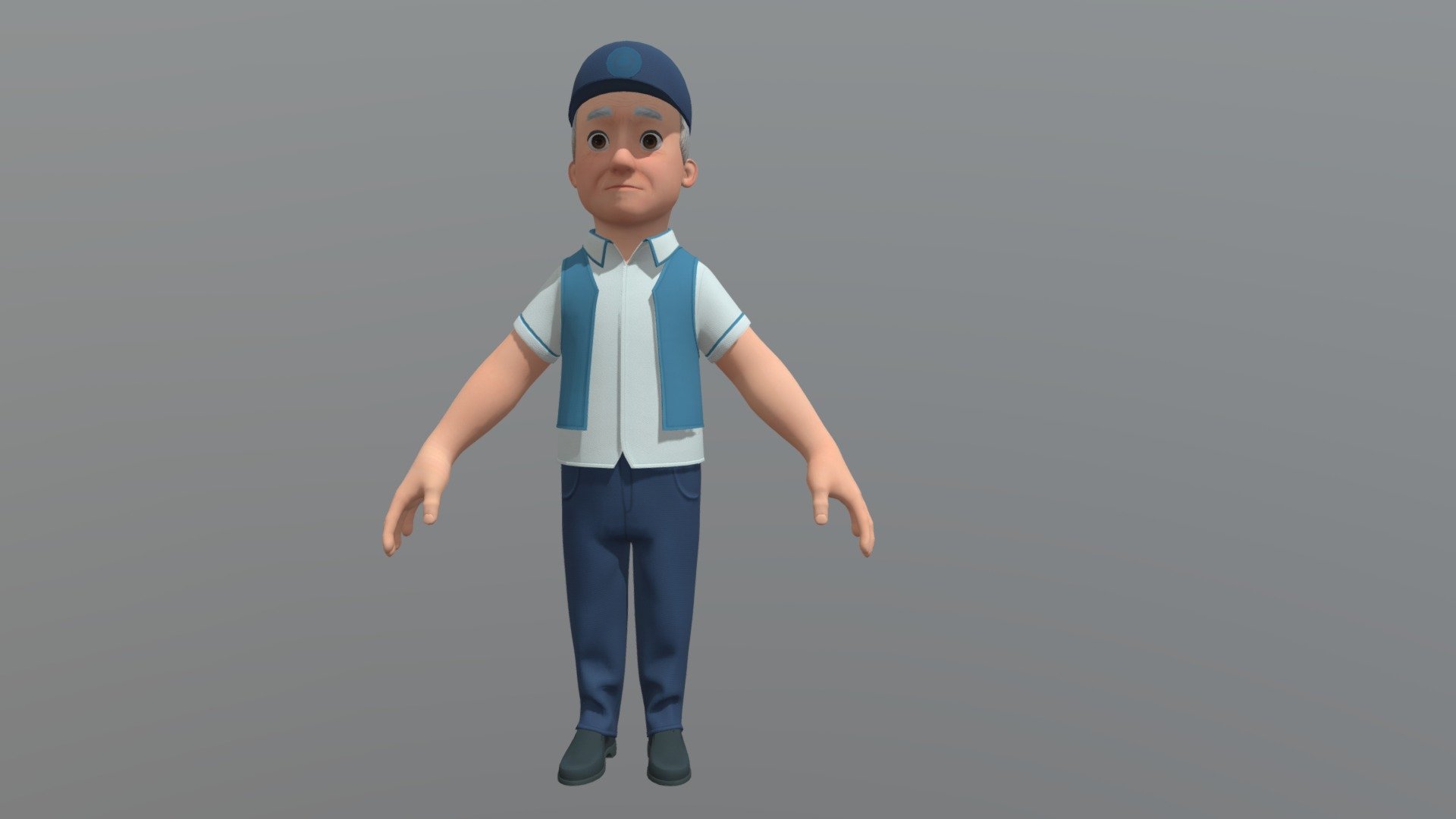 cartoon man people 3d model