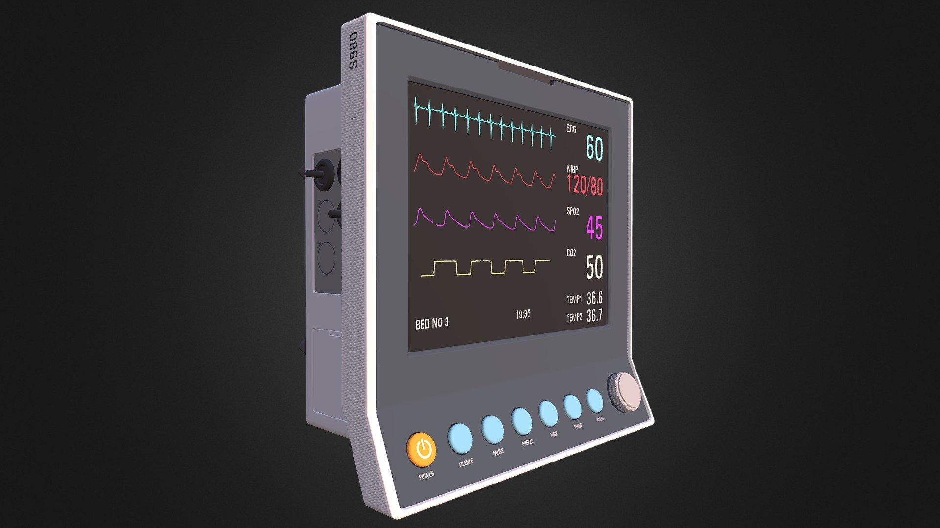 ECG Monitor 3d model