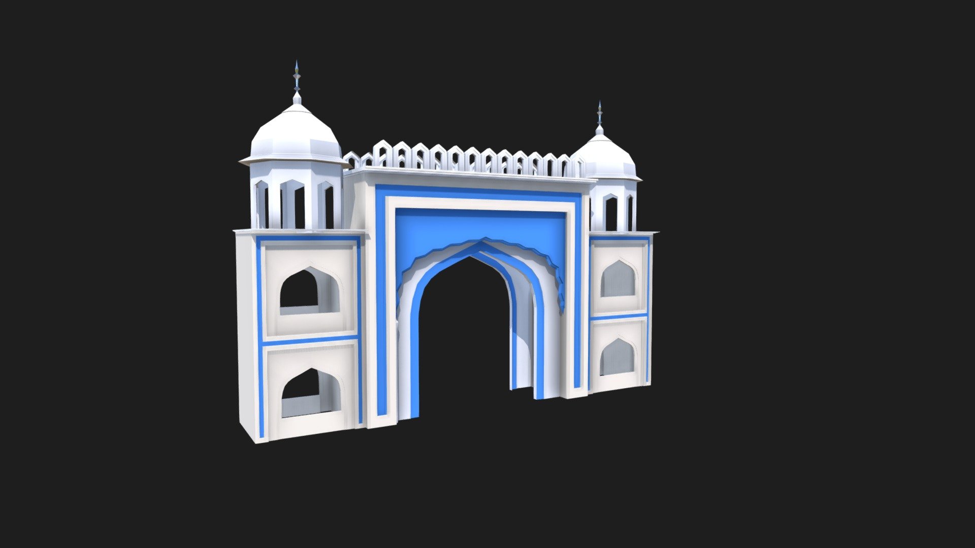 Fareed Gate Bahawalpur Lowpoly 3d model