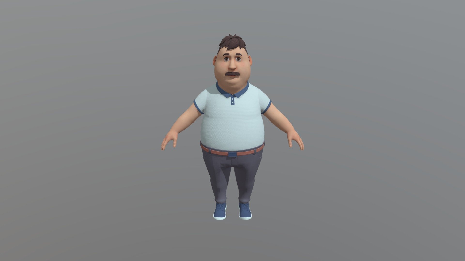 cartoon man people 3d model