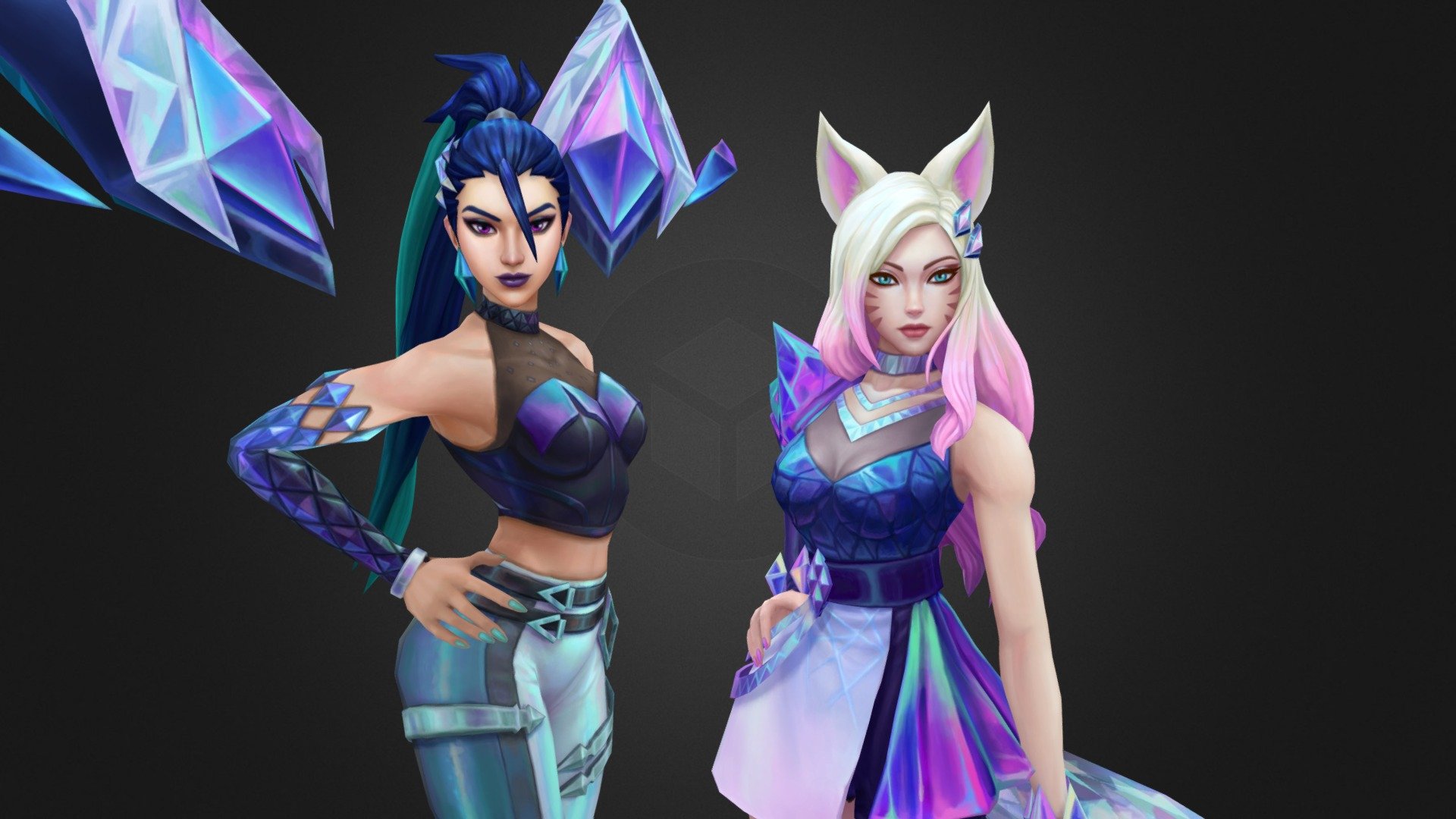 K/DA ALL OUT Kaisa and Ahri 3d model