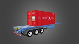 40Ft Skeleton Trailer w/Cargo