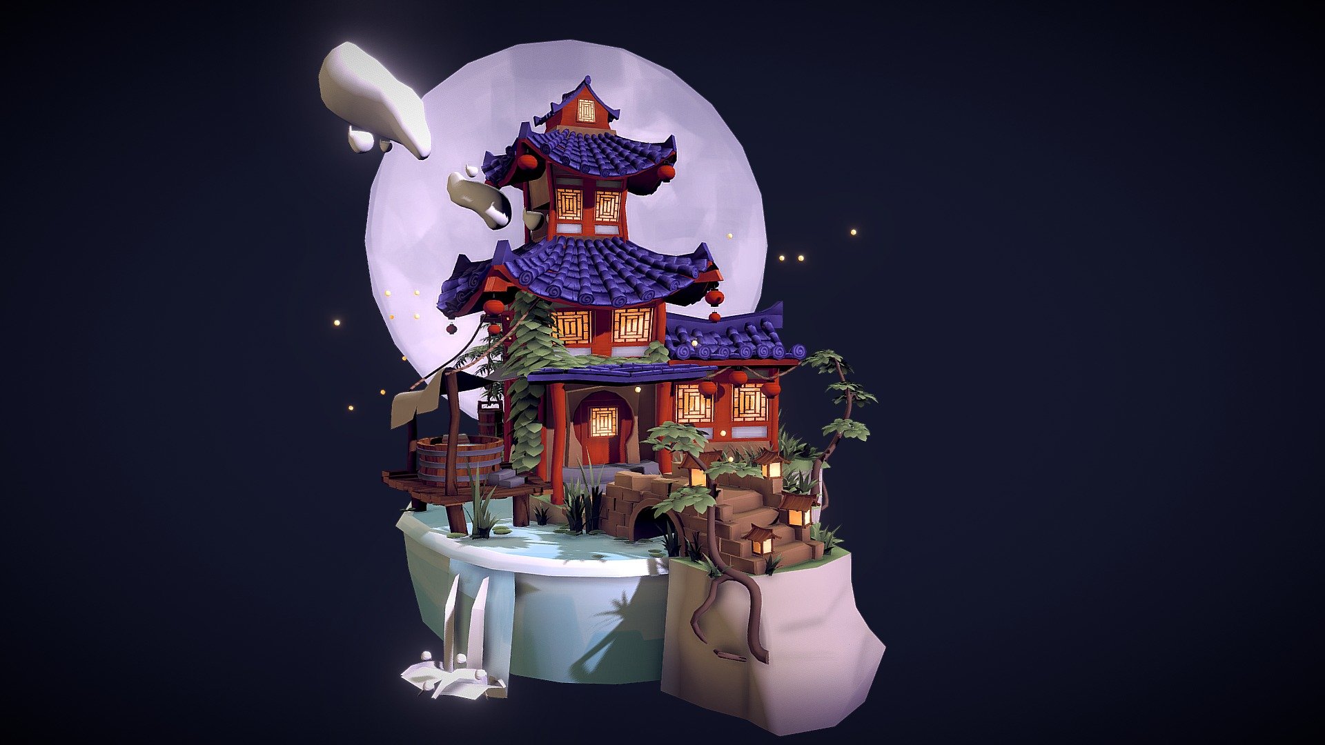 Chinese Bath House [DAE Game Art Assignment] 3d model