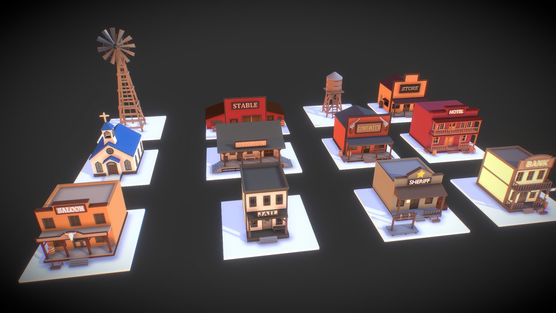 Low Poly Wild West 3d model