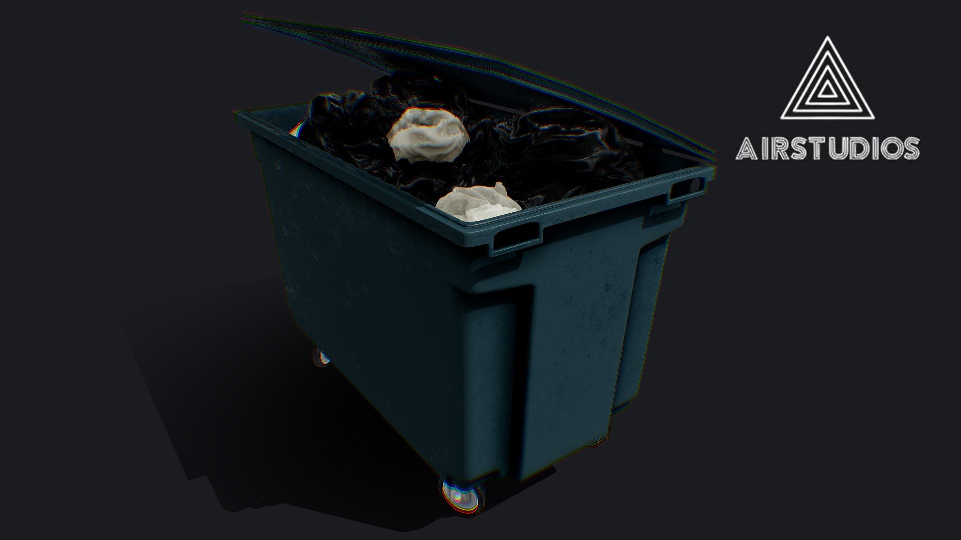 Street Trash Bin 3d model