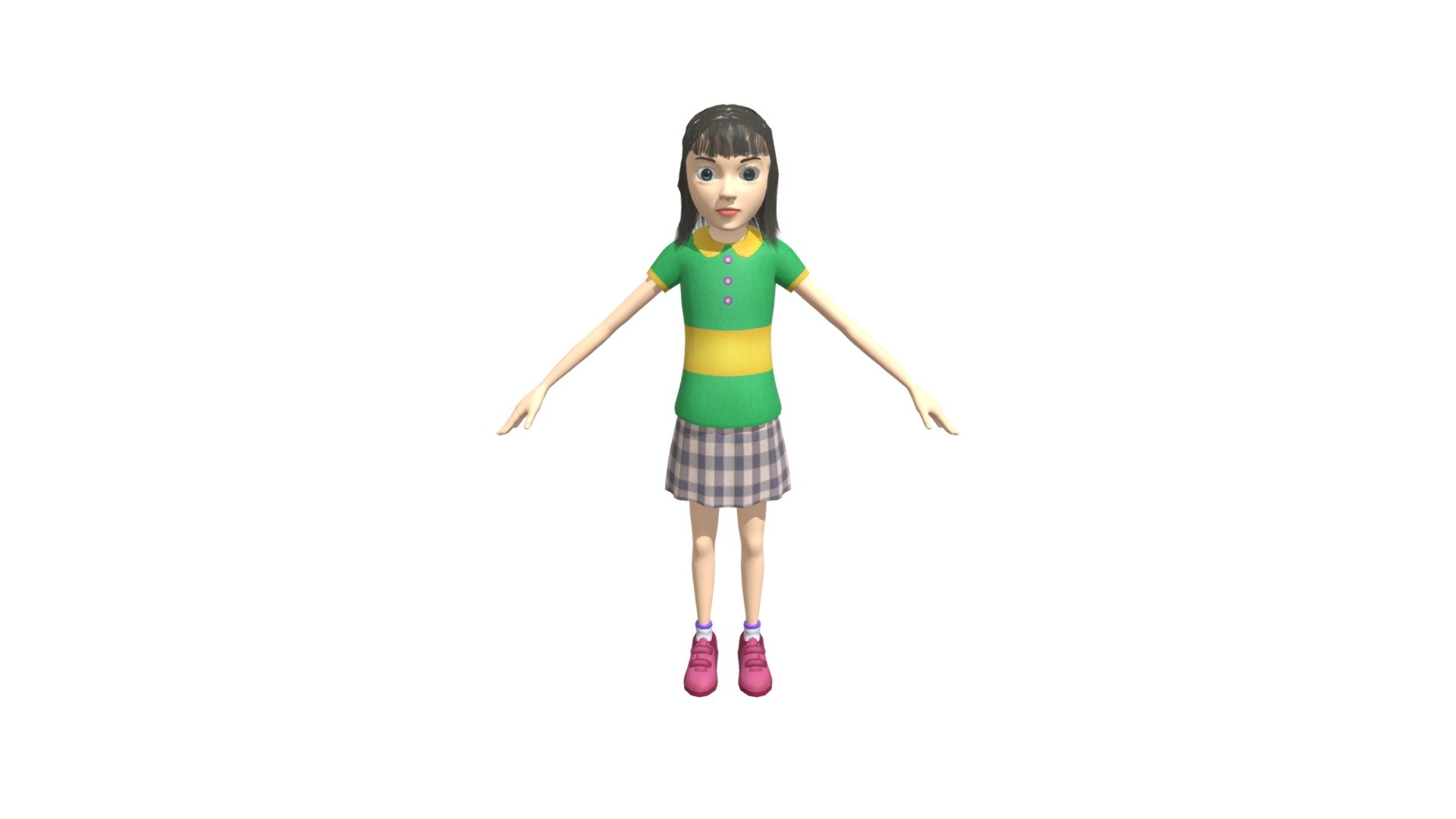 Cartoon girl 3d model