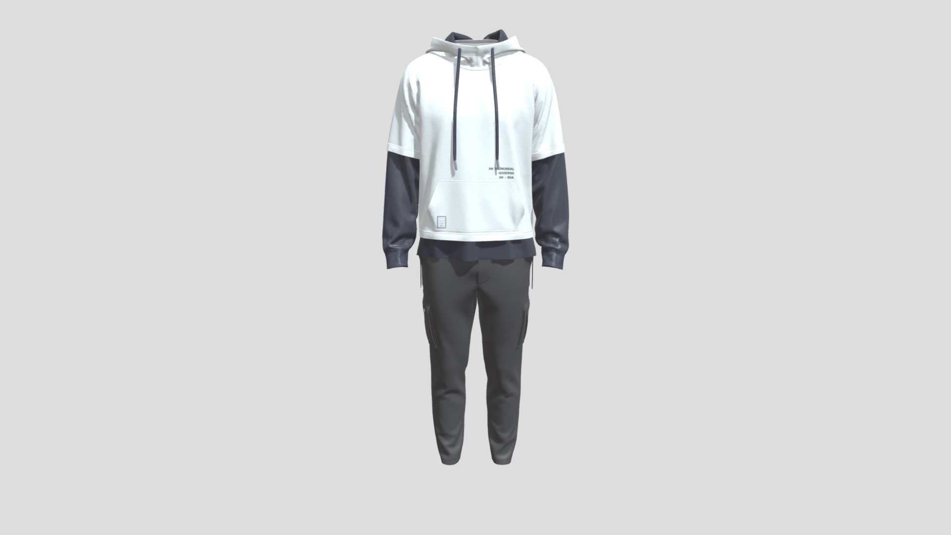 Two Piece Hoodie 3d model