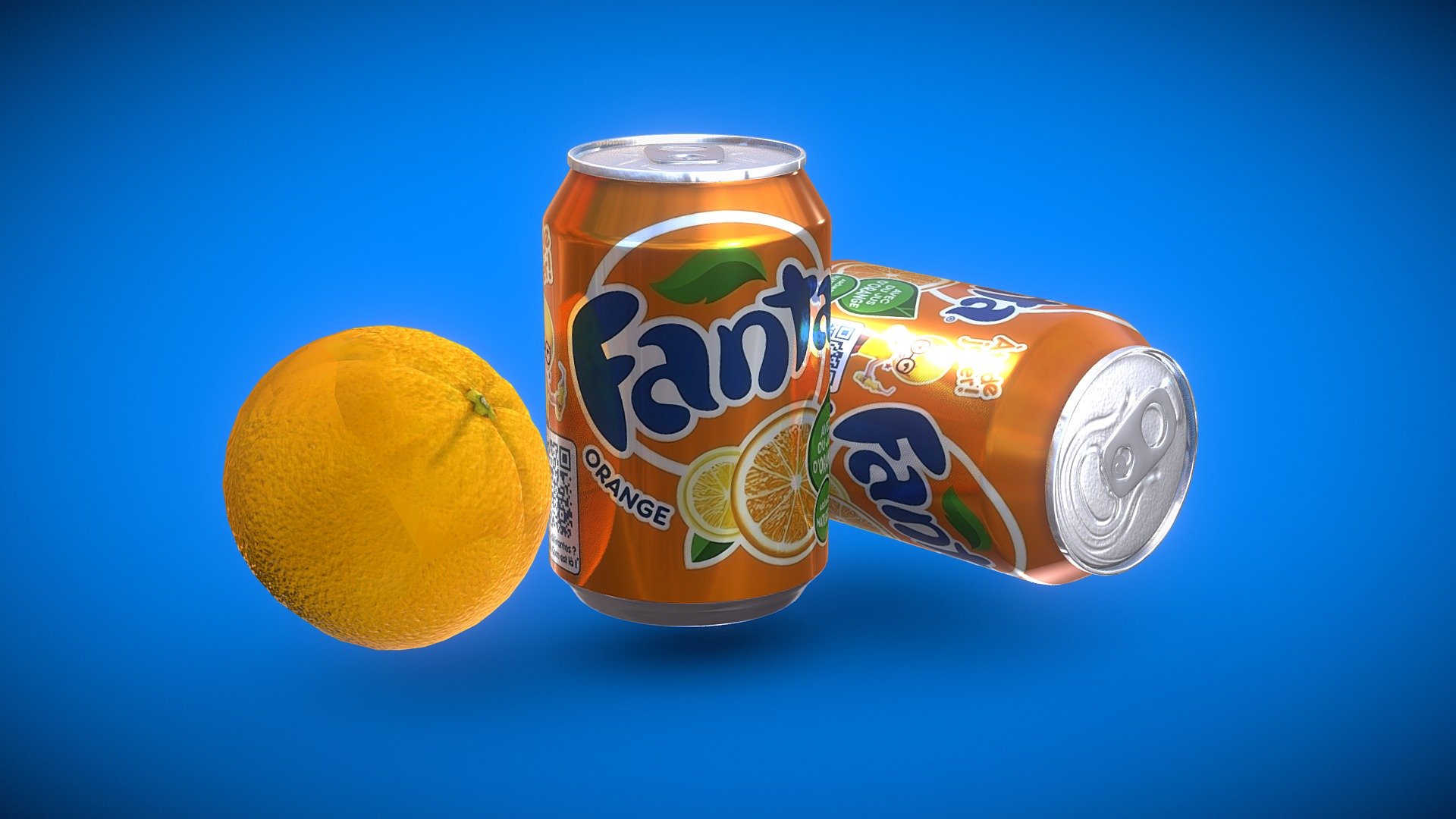 A can of Fanta 3d model