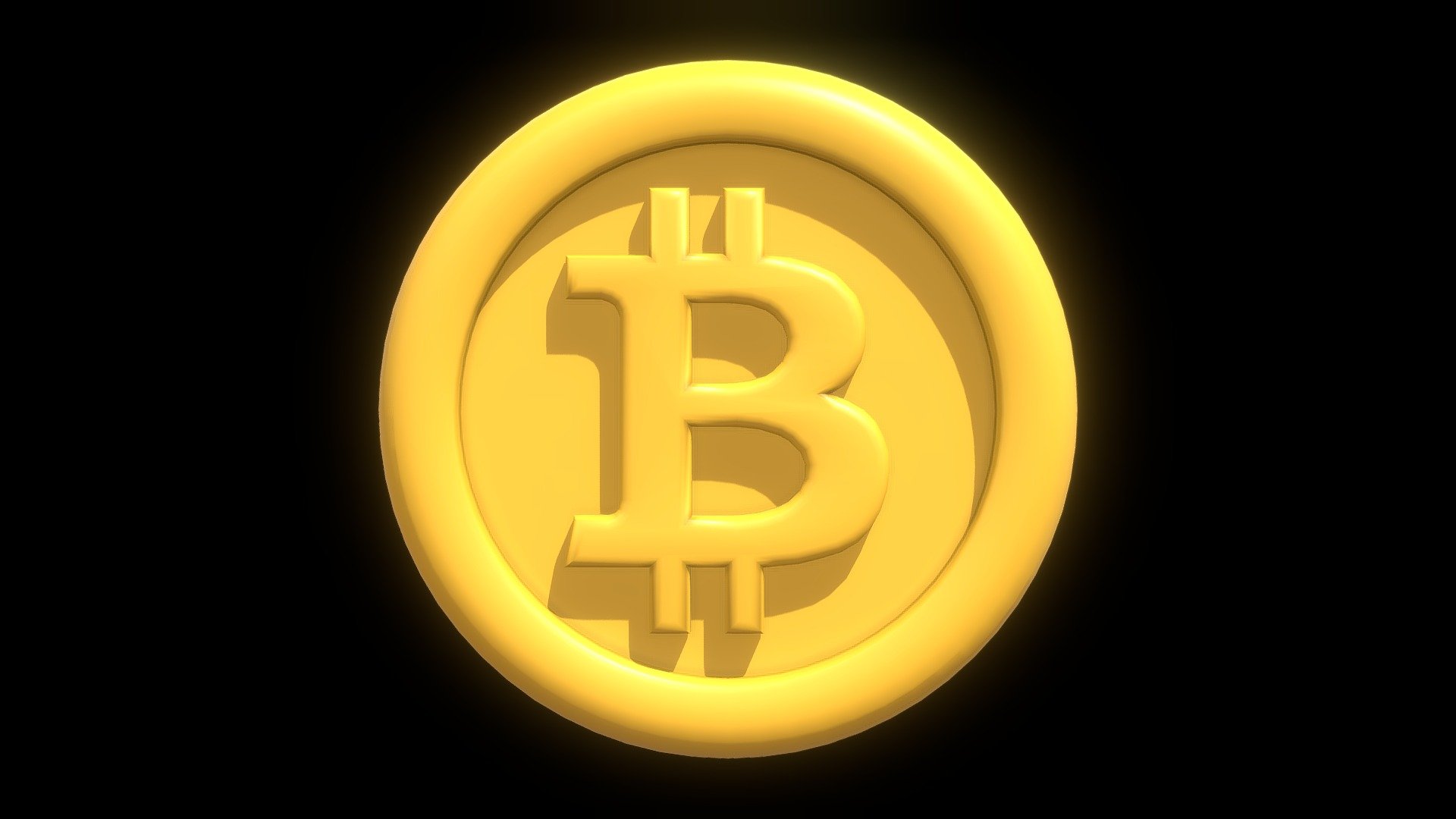 Bitcoin or BTC Crypto Coin with cartoon style 3d model