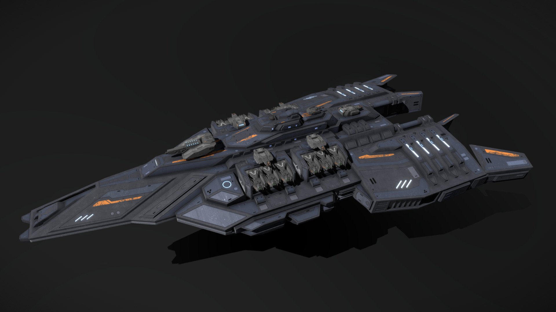 Scifi Destroyer Ironhammer 3d model