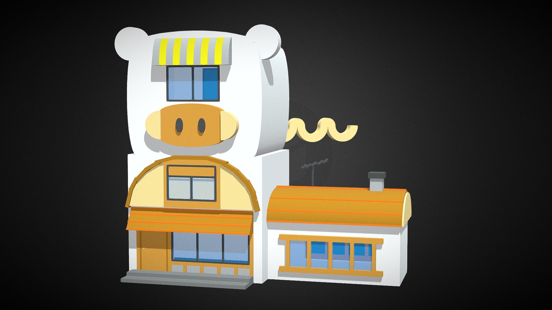 Cartoon Piggy House 3d model