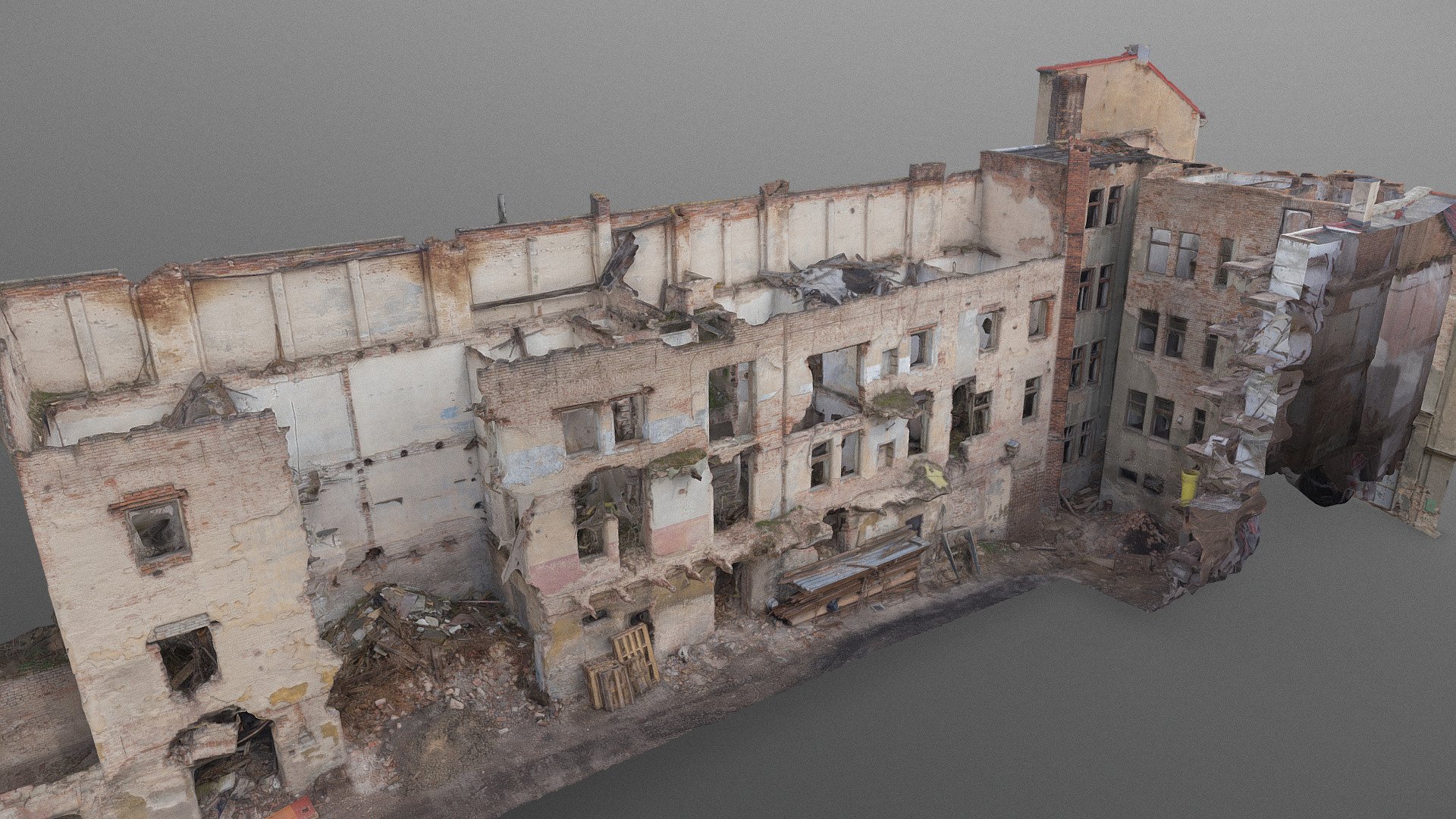 Ruined street block 3d model