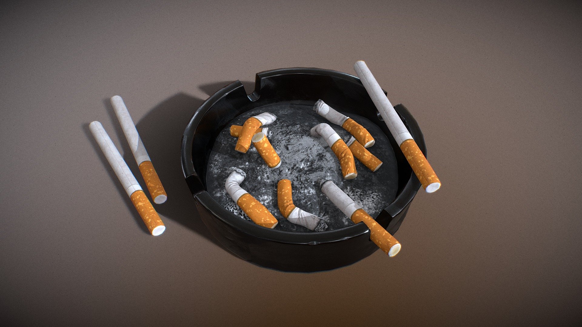 Ashtray with Cigarettes 3d model