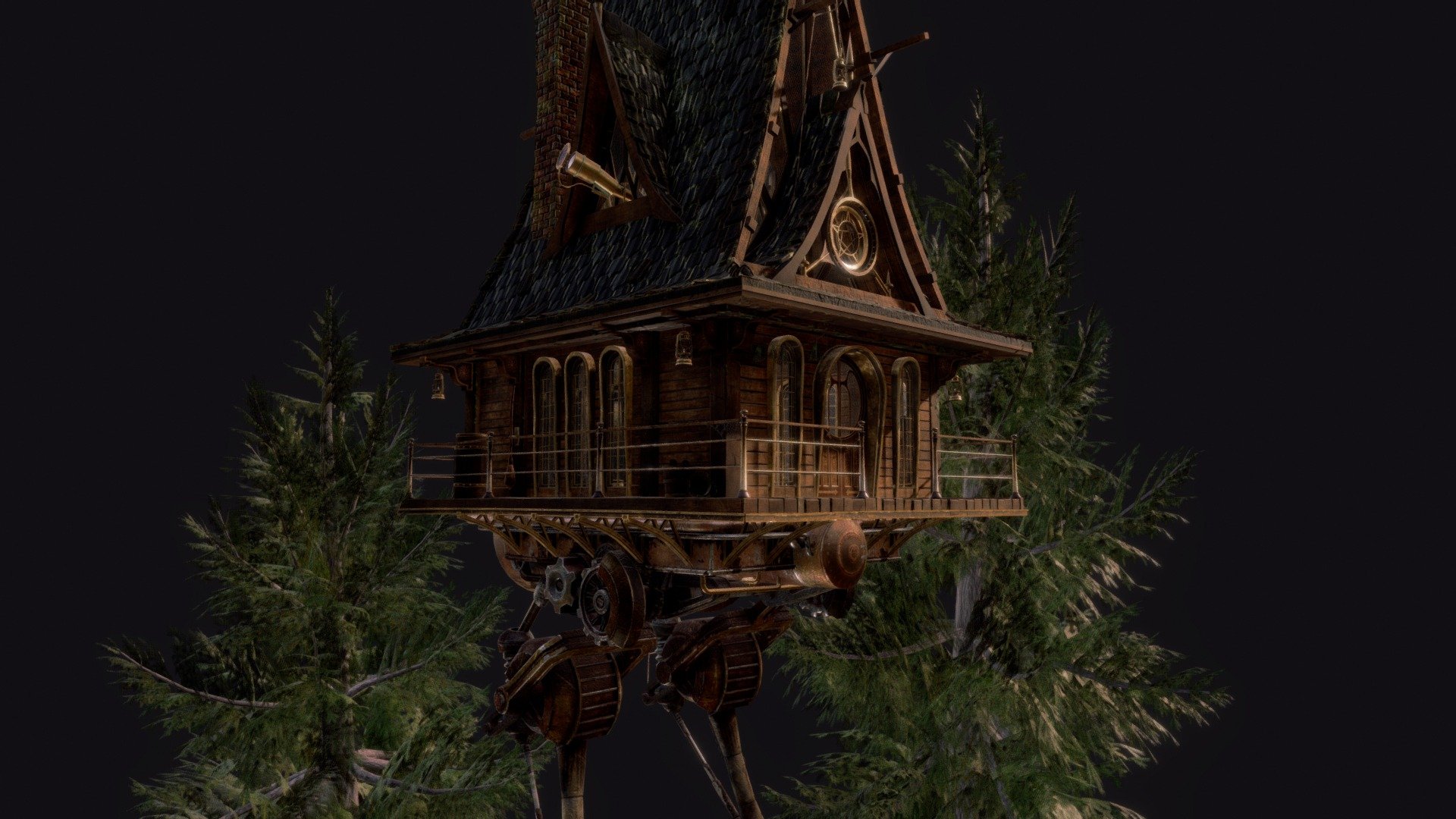 The Steampunk Hut 3d model