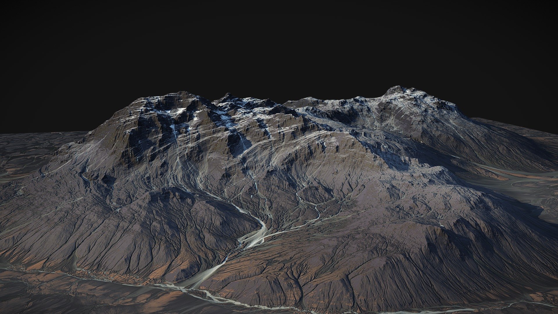 Iceland Black Mountains (World Machine) (3) 3d model