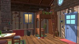 Cartoon interior of a house