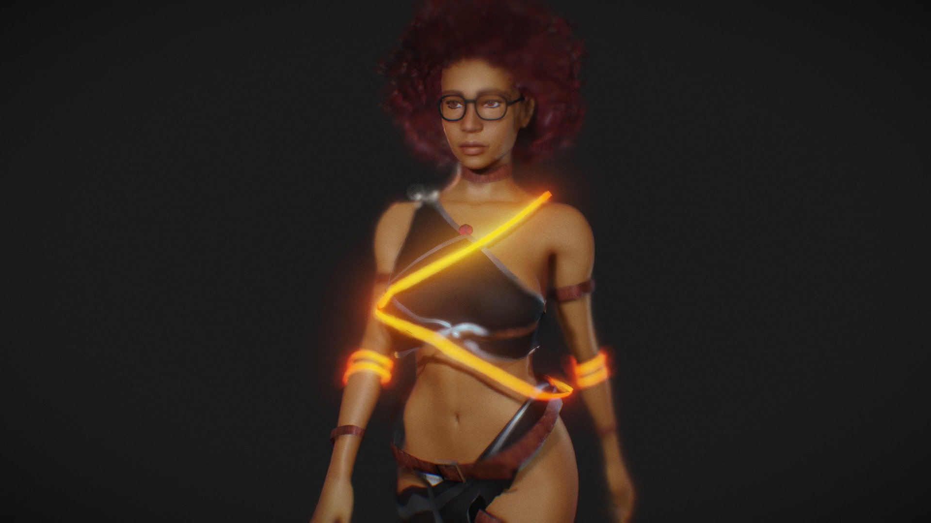 cyberpunk/steampunk girl 3d model