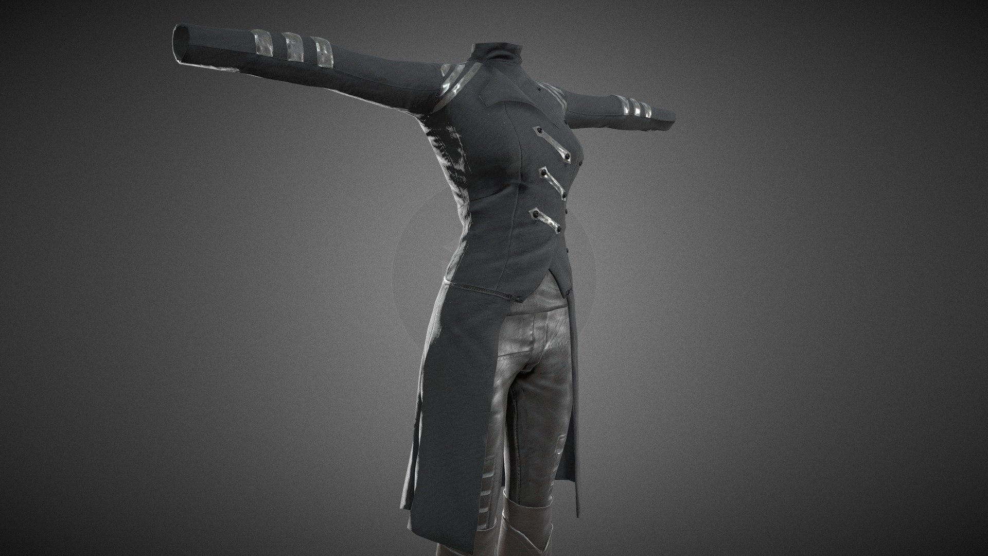 Female Post Apocalyptic Outfit 3d model