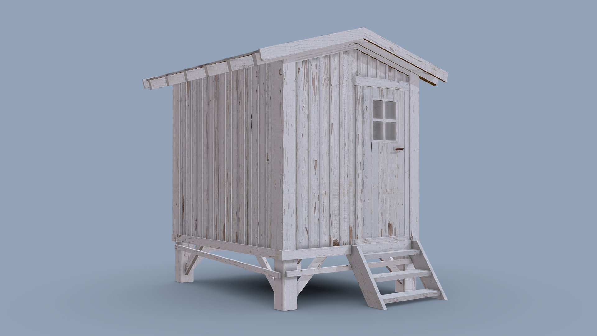 White Shed or Beach Hut 3d model