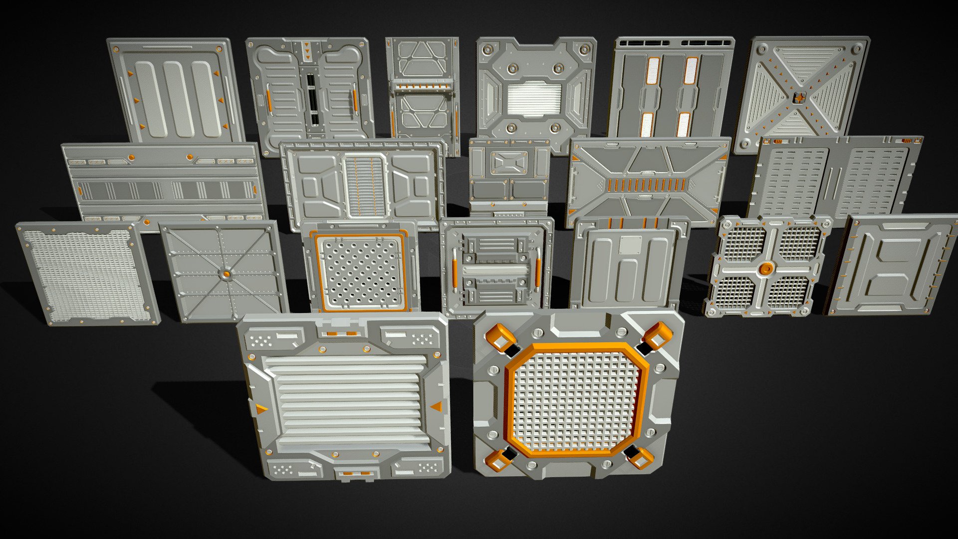 Sci-Fi Panels 3d model