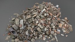 Rubble pile with pipe