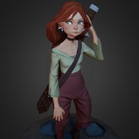 Red head cartoon girl