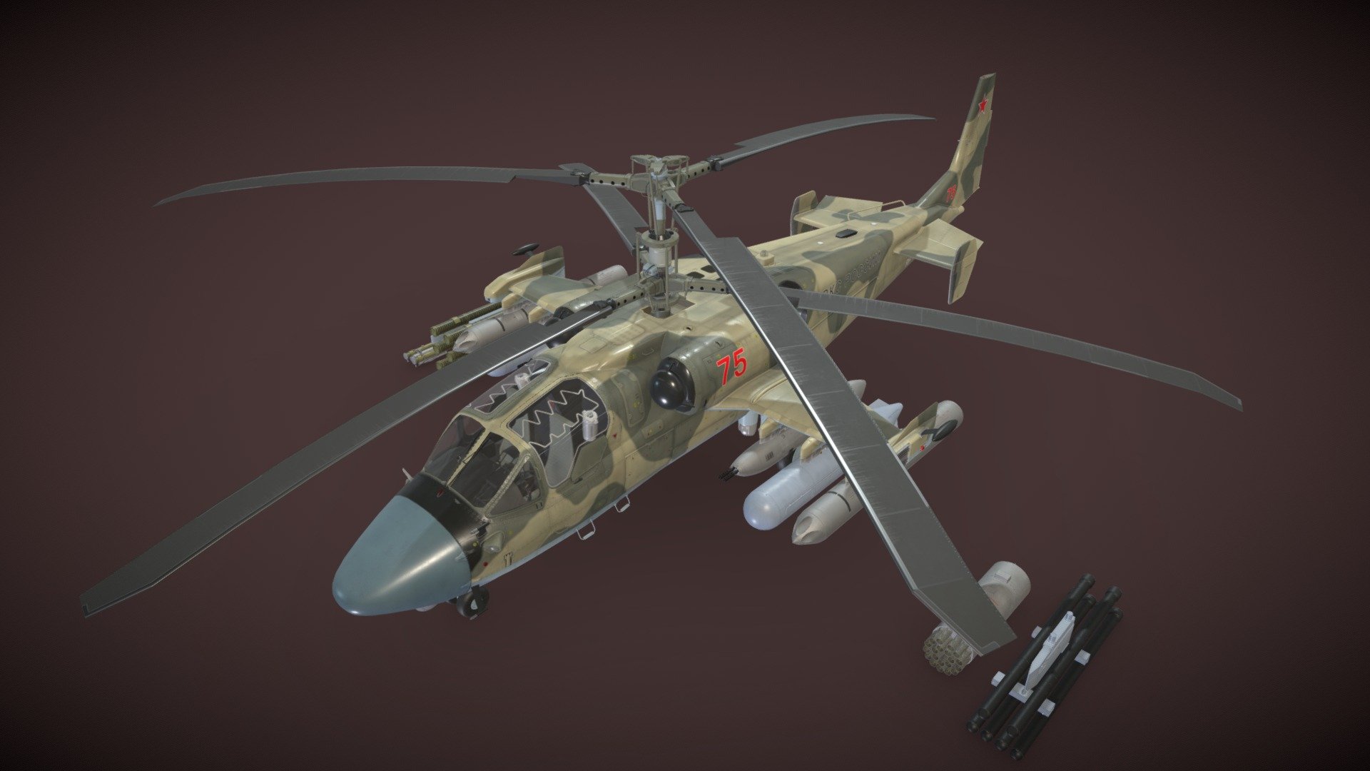 Kamov Ka-52 "Alligator" Camo Static 3d model