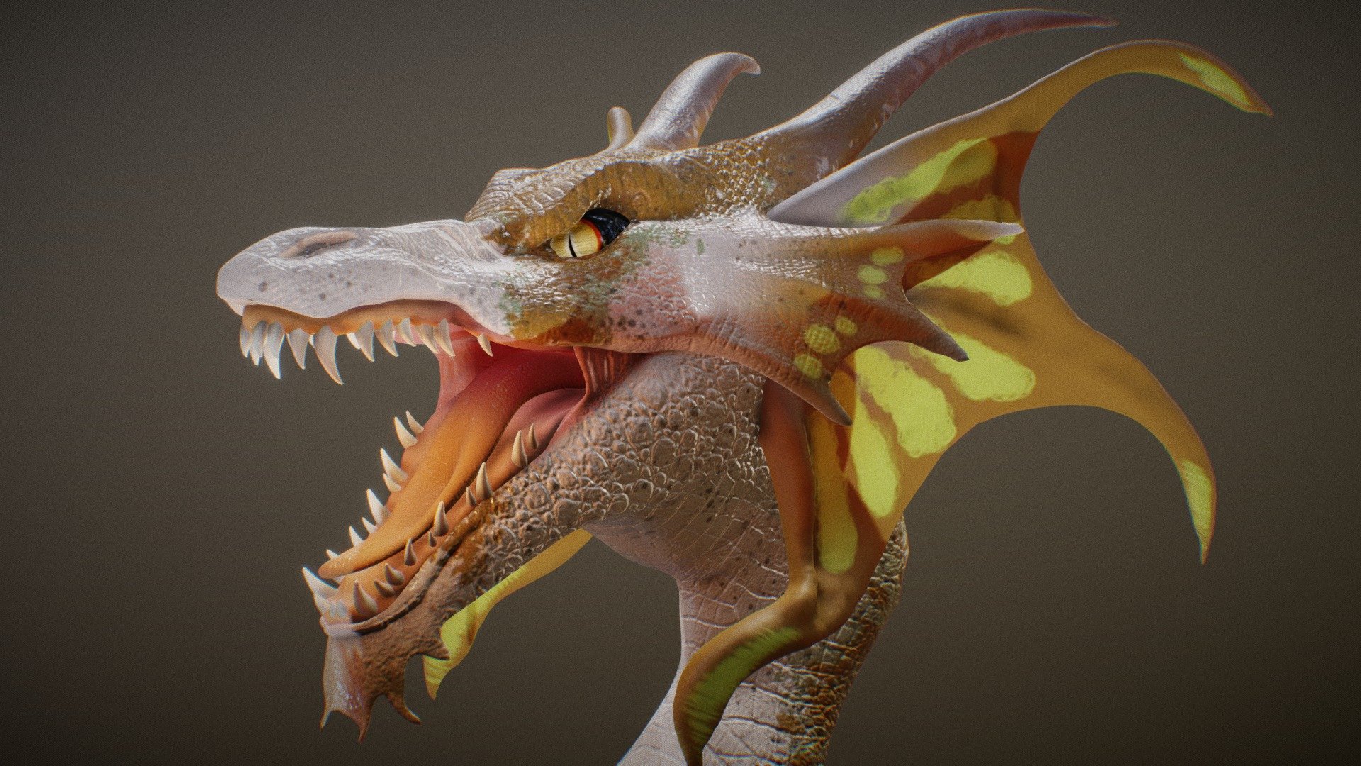 Snarly Dragon Bust 3d model