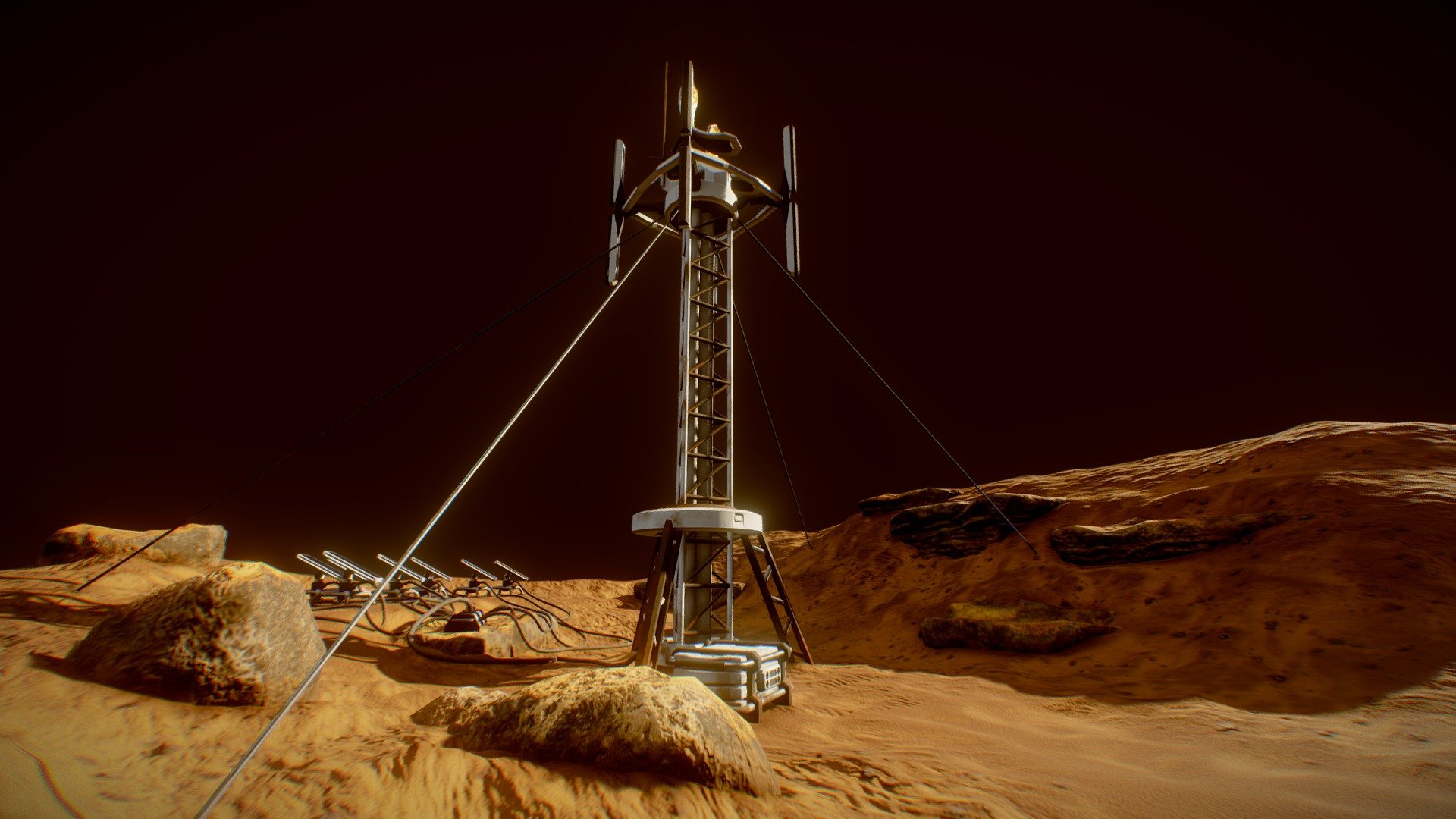 Mars Communications Tower 3d model