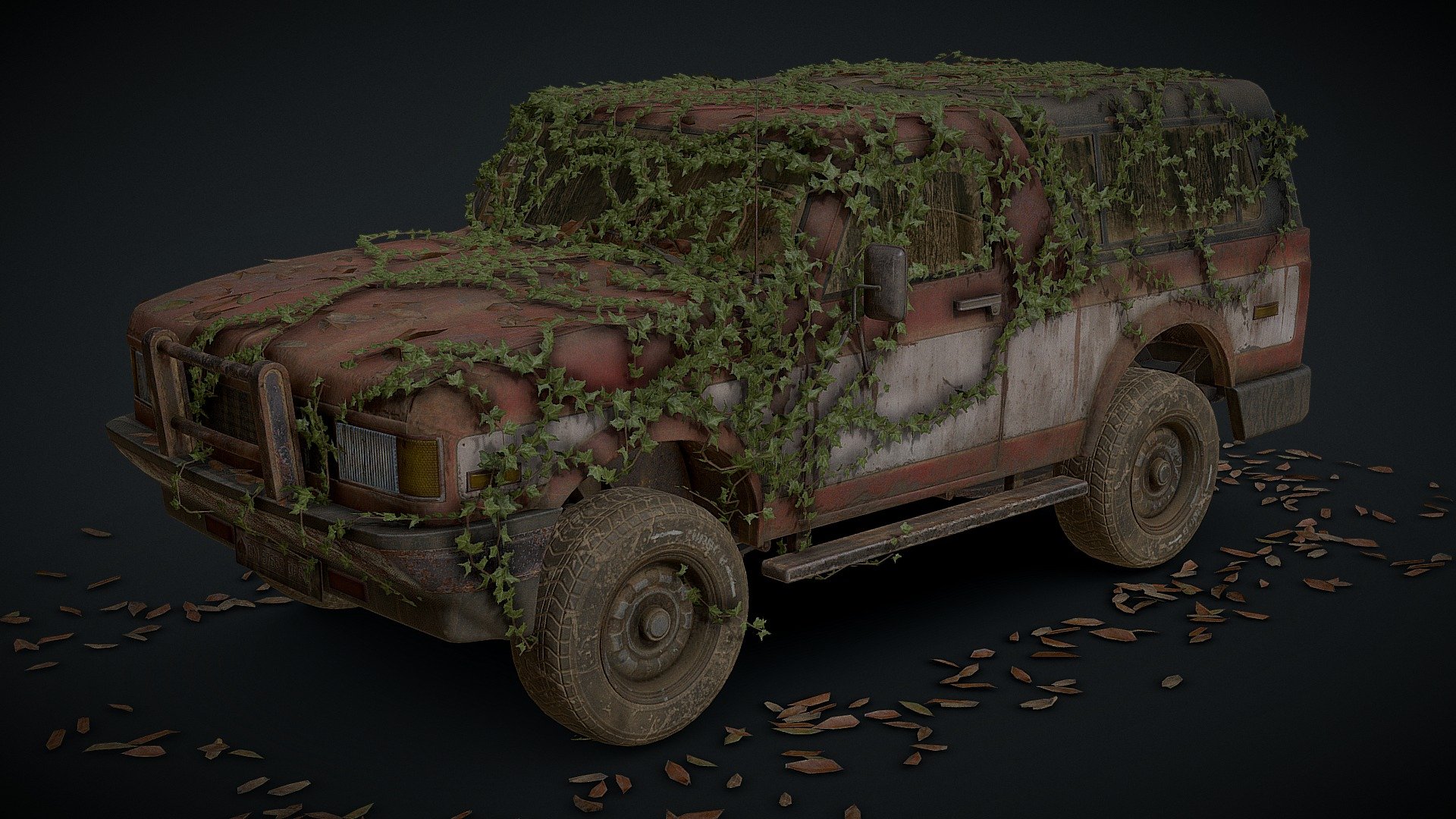 Abandoned SUV Truck 3d model