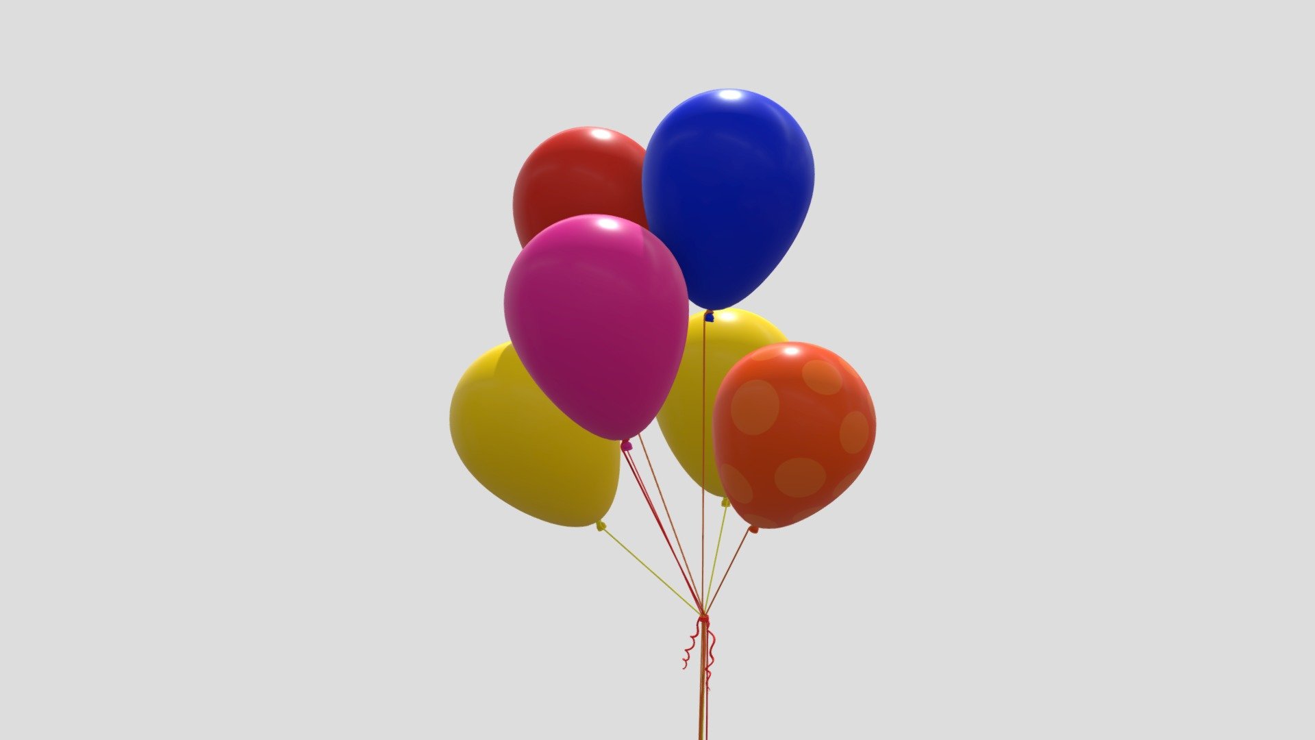 cartoon balloons 3d model