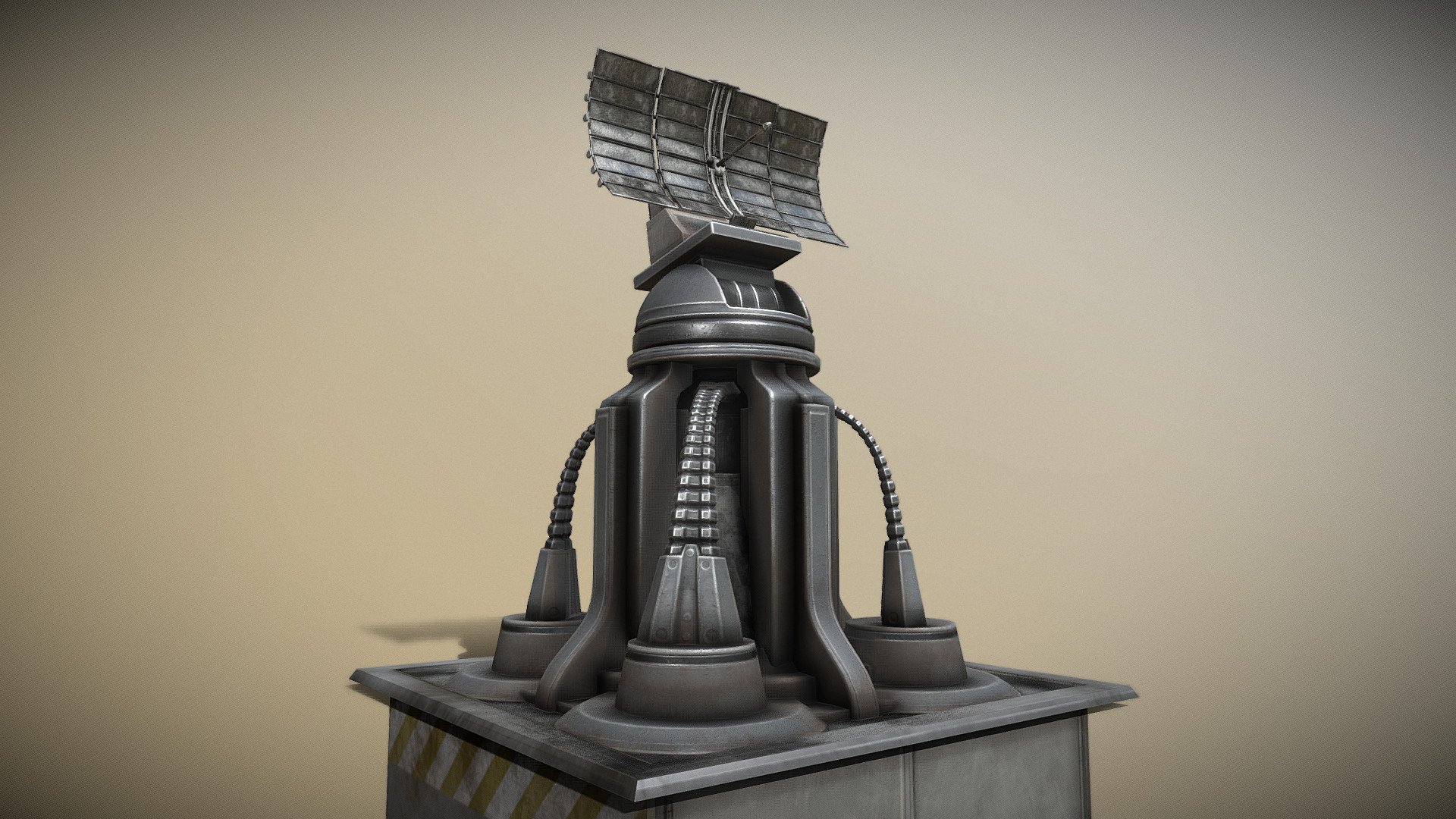 Futuristic Radar Tower 3d model