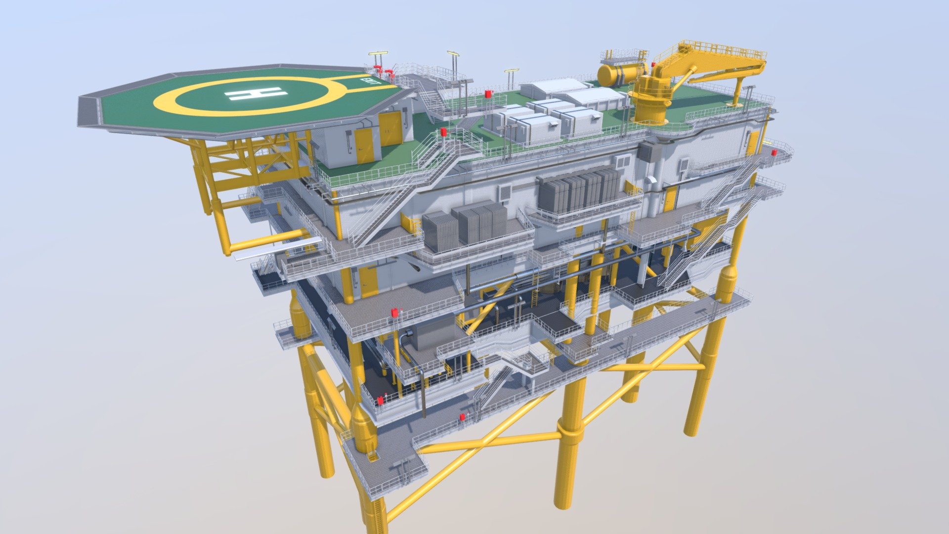 Offshore Wind Farm Substation 3d model