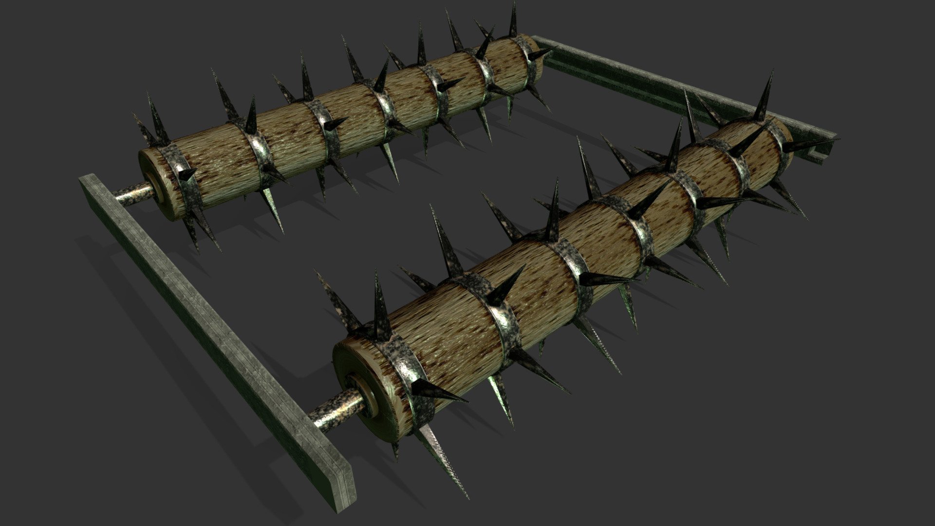 Large spiked log trap 3d model