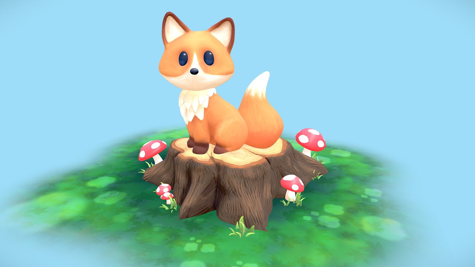 Fox In The Woods 3d model