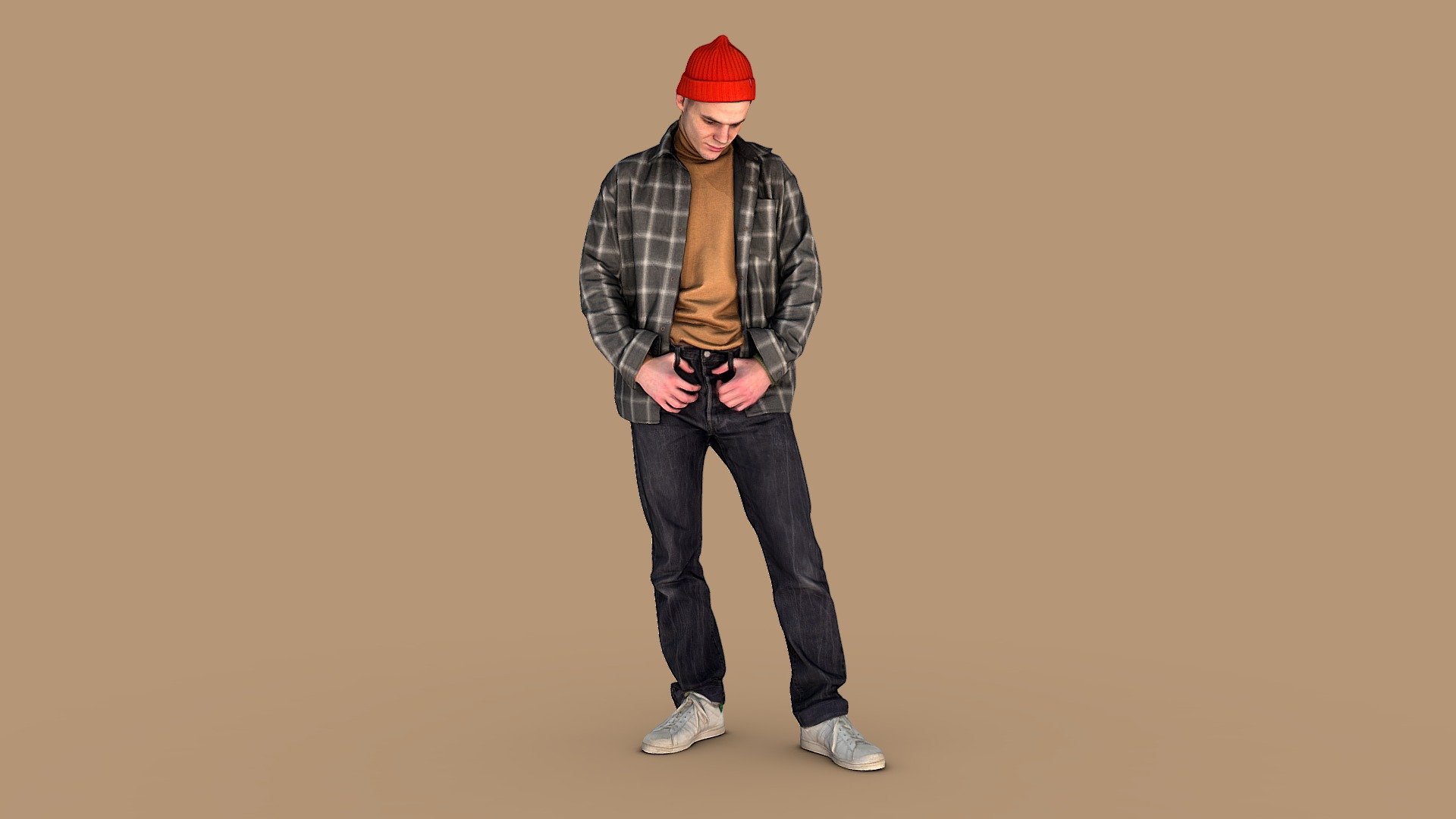 Guy in the Plaid Shirt 3d model